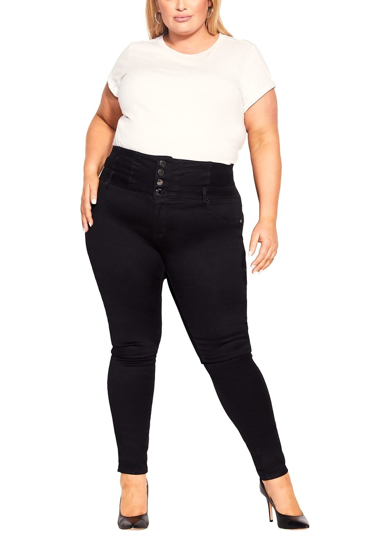 City Chic Plus Size Jean Harley CST SK R in  Size 14
