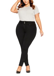 City Chic Plus Size Jean Harley SK R BLK  16