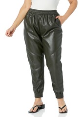 City Chic Plus Size Pant PU Attitude in  Size 20