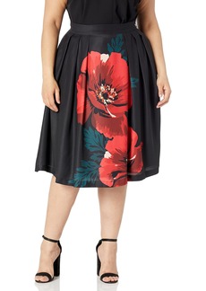 City Chic Plus Size Skirt Abigail in RED Power Poppy Size 16