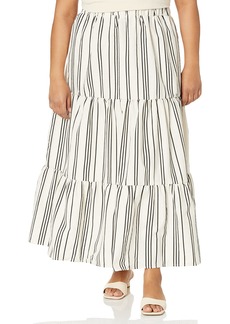 City Chic Plus Size Skirt in Stripe in  Size 18