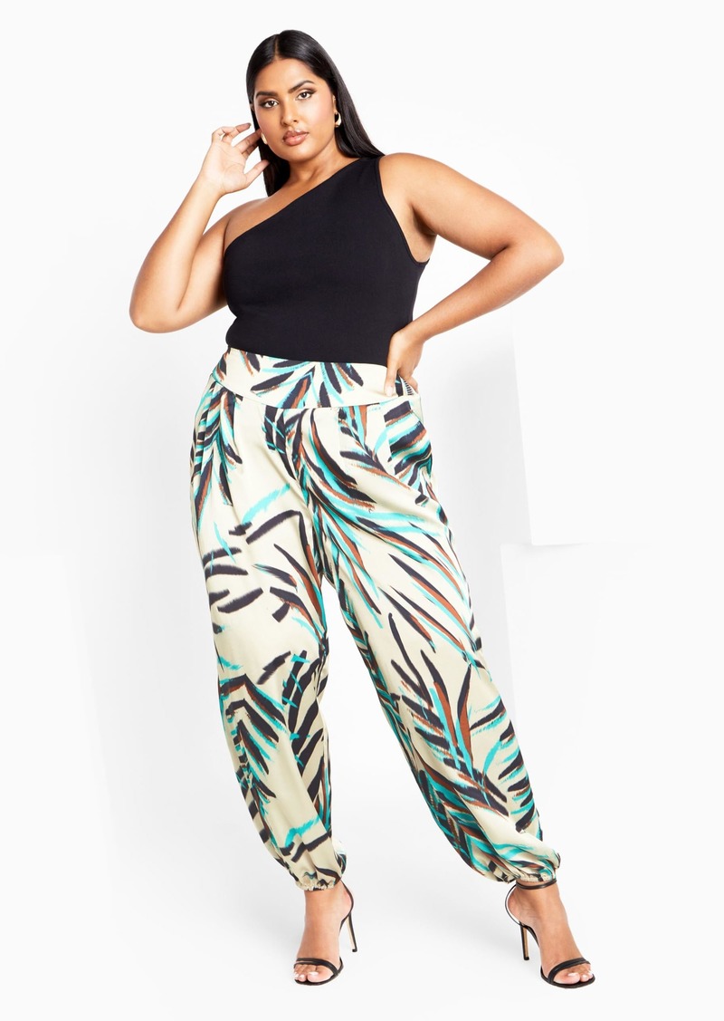 City Chic Women's Apparel Women's CITYCHIC Plus Size Pant ADA NEON Foliage