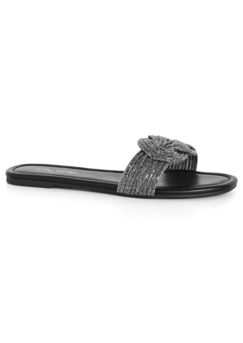 City Chic Women's Apparel Women's CITYCHIC Wide FIT Slide Sparkle Slipper  12