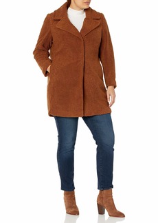 City Chic Women's Apparel Women's Plus-Size Boucle Longline Coat with Concealed Buttons Blazer