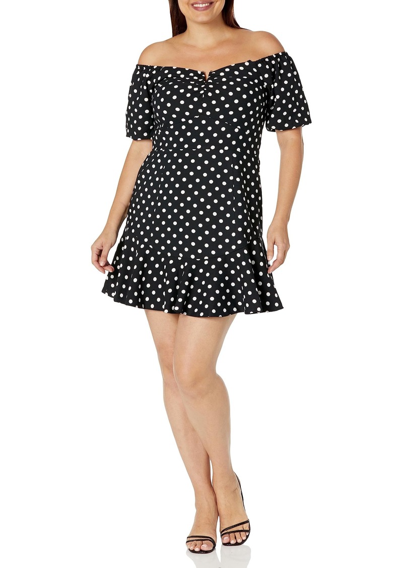 City Chic Women's Apparel Women's Plus Size Dress Emma Polka DOT