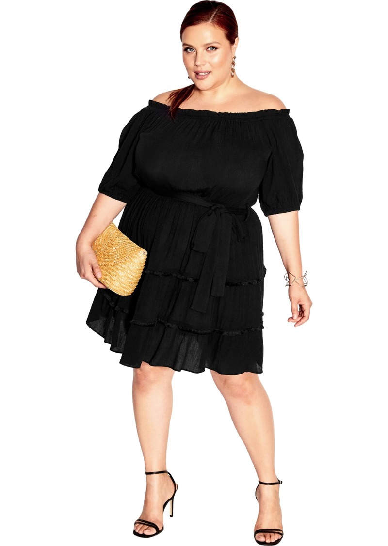 City Chic Plus Size Dress Fiesta Fringe Dress