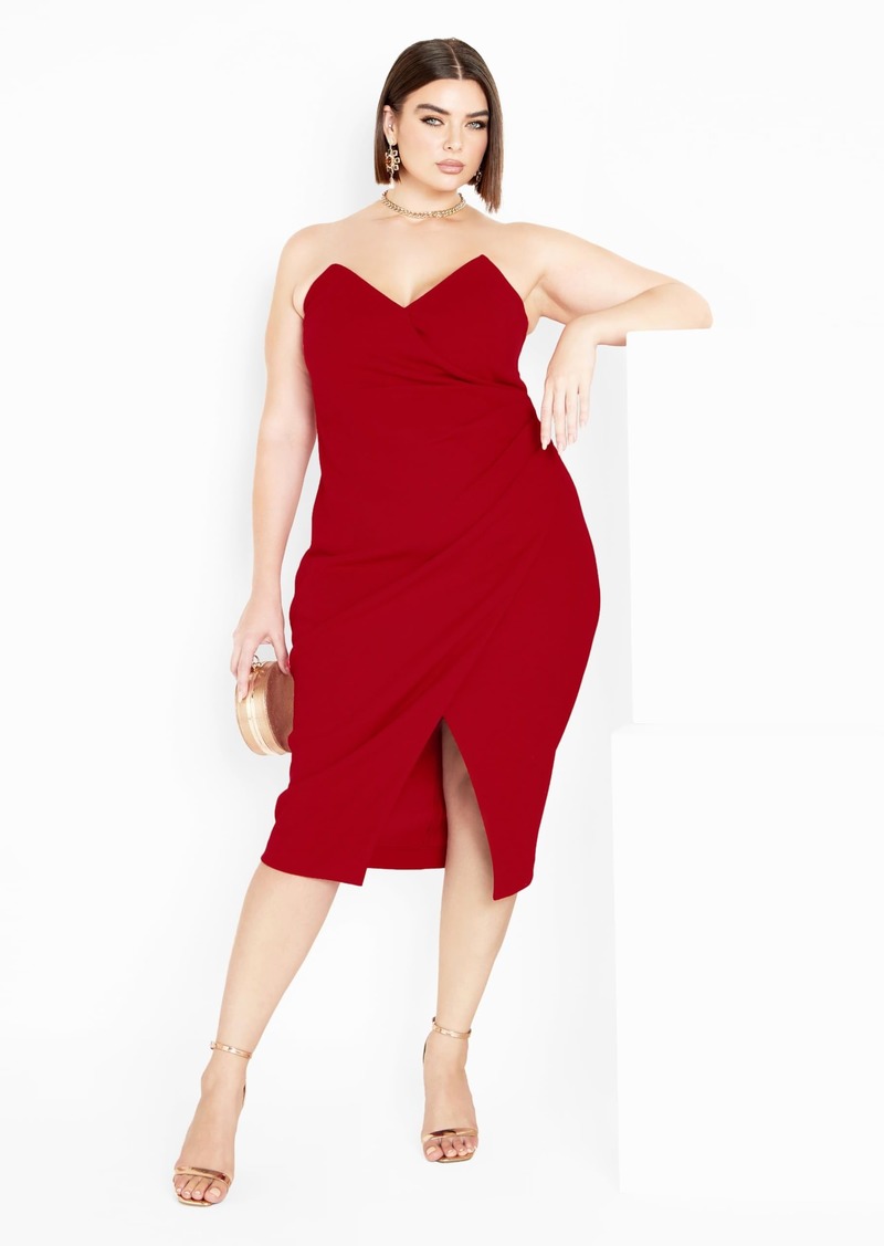 City Chic Women's Apparel Women's Plus Size Dress Luisa Love RED