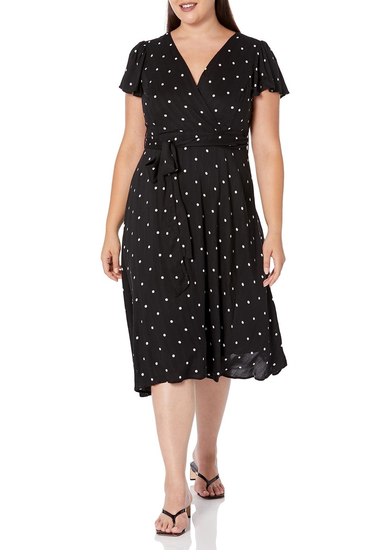 City Chic Women's Apparel Women's Plus Size Dress Sweet Doll Black/White SPOT