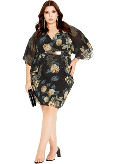 City Chic Women's Apparel Women's Plus Size Dress WRAP FL