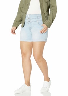 City Chic Women's Apparel Women's Plus Size High Waisted Shorts with Button and Belt Loop Detail