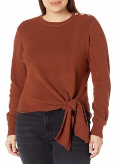 City Chic* Crew Ribbed Neckline* Open Royal Gold Button Detail* Long Sleeves Jumper