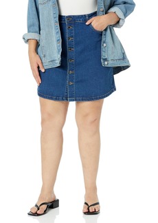 City Chic Plus Size Skirt Island Denim in MID Denim Size 18