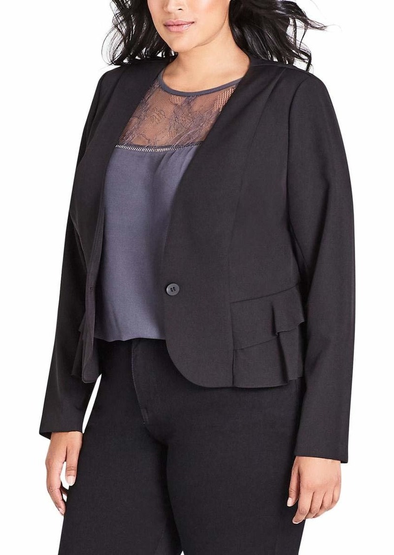 City Chic Women's Apparel Women's Plus Size Solid Cropped Jacket  S