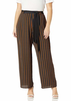 City Chic Women's Apparel Women's Plus Size Wide Legged Pants with Stripped Pattern