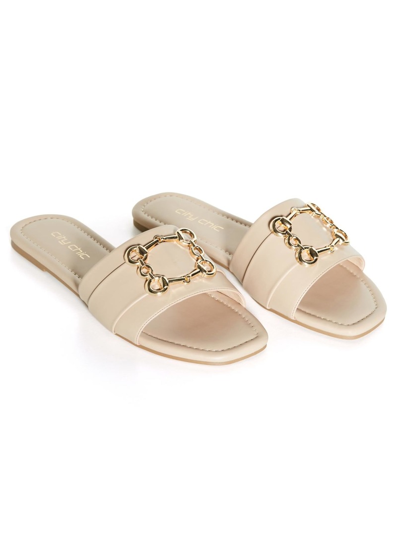 City Chic Women's Apparel Women's Wide FIT Plus Size Slide BEJEWEL Sandal  12