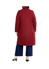 City Chic Women's Effortless Chic Coat - Cabernet