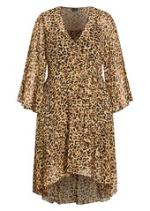 City Chic Women's Leopard Dress - Brown