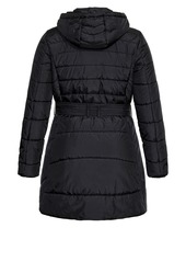 City Chic Women's Longline Puffer Jacket - Black