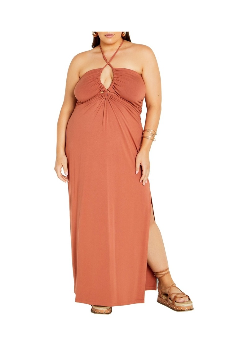 City Chic Plus Size Miley Maxi Dress - Tan