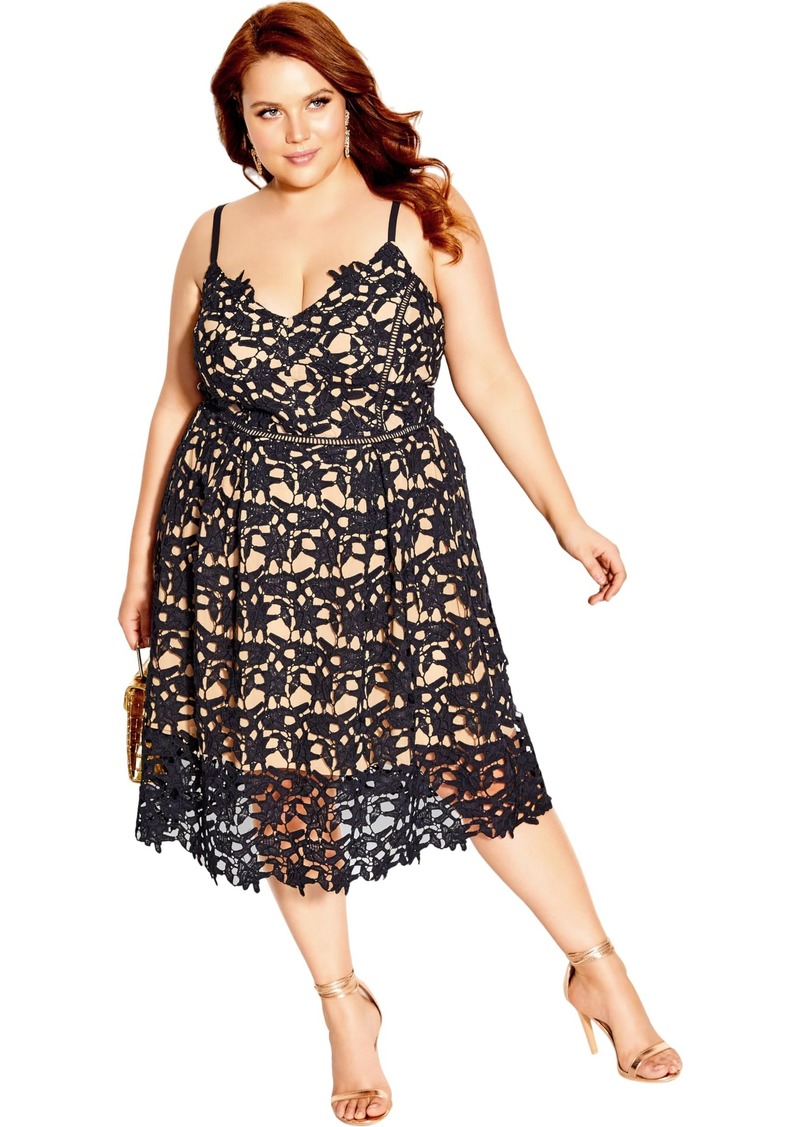 City Chic Women's Plus Size Dress SO Fancy FF  20