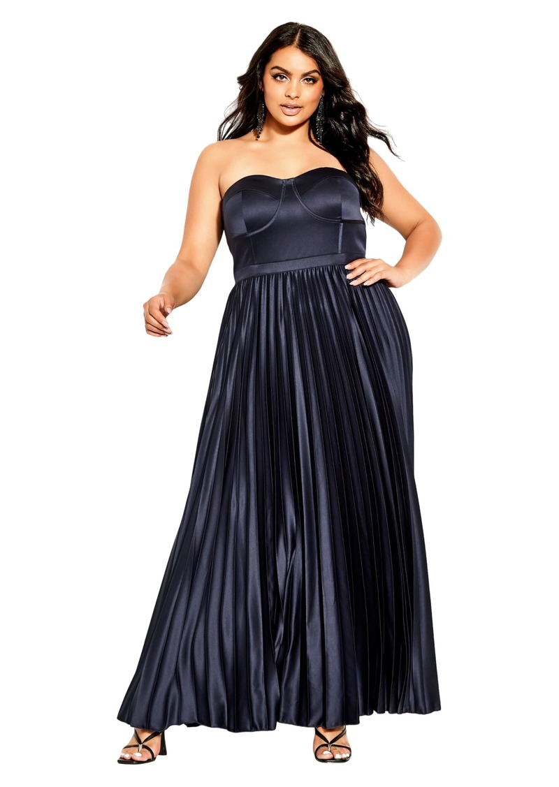 City Chic Plus Size Dress Pleat Desire Dress