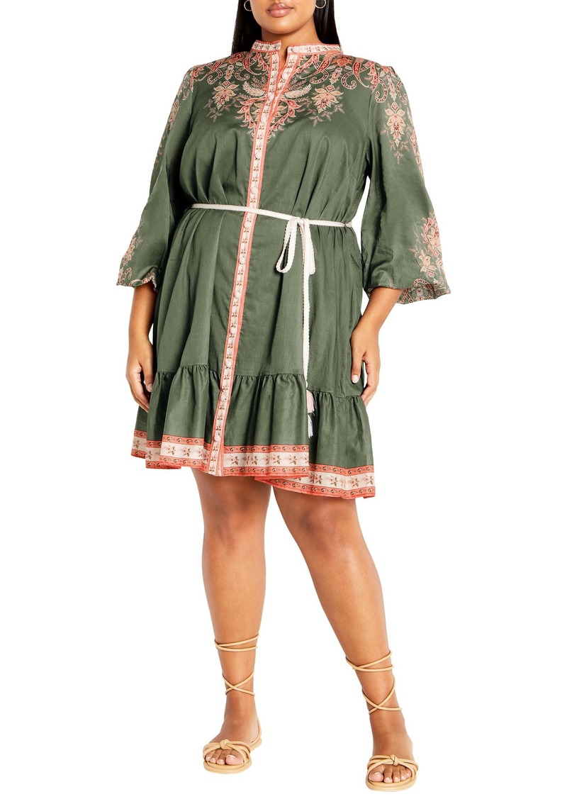 City Chic Women's Apparel Women's CITYCHIC Plus Size Dress Chloe PLC SAGE Placement