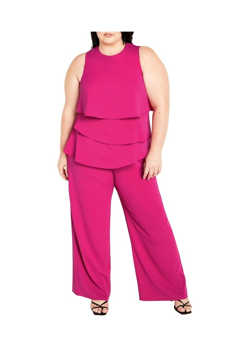 City Chic Plus Size Alexis Jumpsuit - Pink