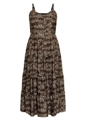 City Chic Plus Size Aylin Tier Animal Print Maxi Dress - Blk leopard