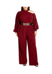 City Chic Plus Size Charlie Jumpsuit - Red