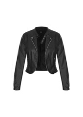 City Chic Plus Size Cropped Biker Jacket - Black