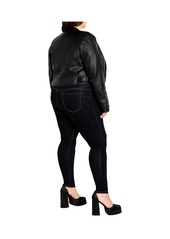 City Chic Plus Size Cropped Biker Jacket - Black