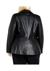 City Chic Plus Size Fallon Faux Leather Jacket - Black