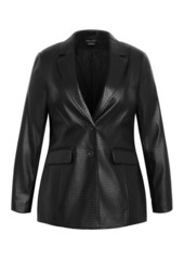 City Chic Plus Size Fallon Faux Leather Jacket - Black