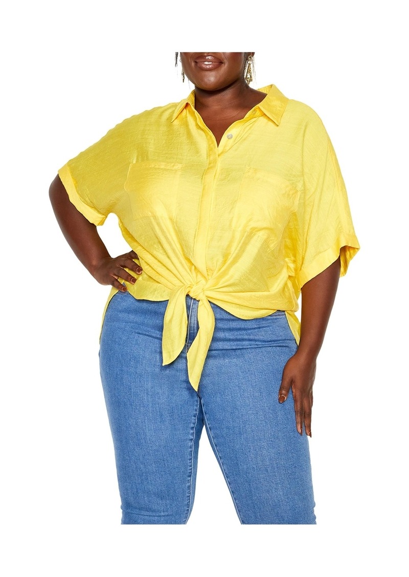 City Chic Plus Size Relaxed Summer Shirt - Dandelion