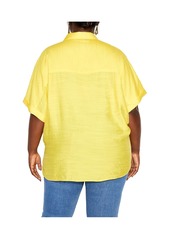 City Chic Plus Size Relaxed Summer Shirt - Dandelion