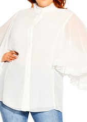 City Chic Bell Sleeve Top in Ivory at Nordstrom