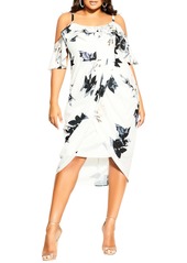 City Chic Cream Floral Off the Shoulder Dress at Nordstrom