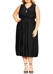 City Chic Perfect Day Sleeveless Midi Dress in Black at Nordstrom