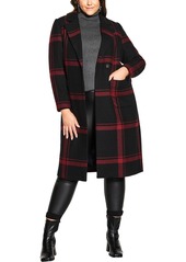 City Chic Womens Belted Heavy Long Coat