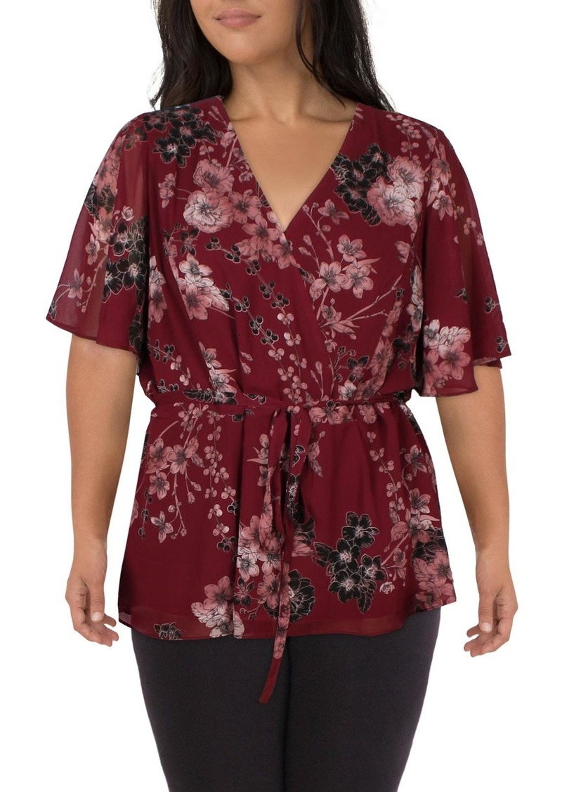 City Chic Womens Trendy Blossom Wrap Top