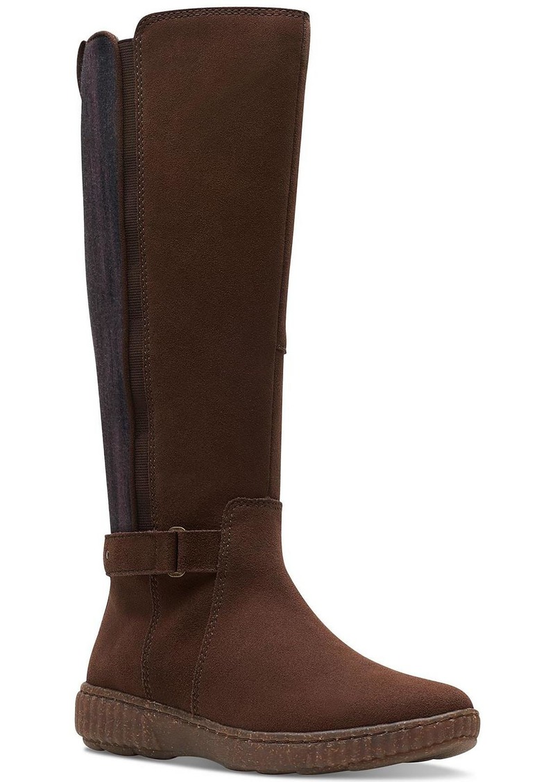 Clarks Caroline Womens Leather Pull On Knee-High Boots