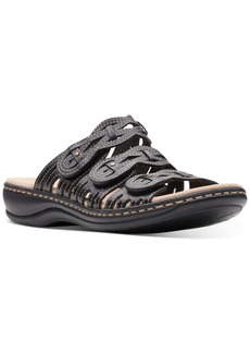 Clarks Collection Women's Leisa Faye Flat Sandals - Black Leather