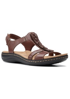 Clarks Laurieann Kay T-strap Slingback Sandals - Tan Leather