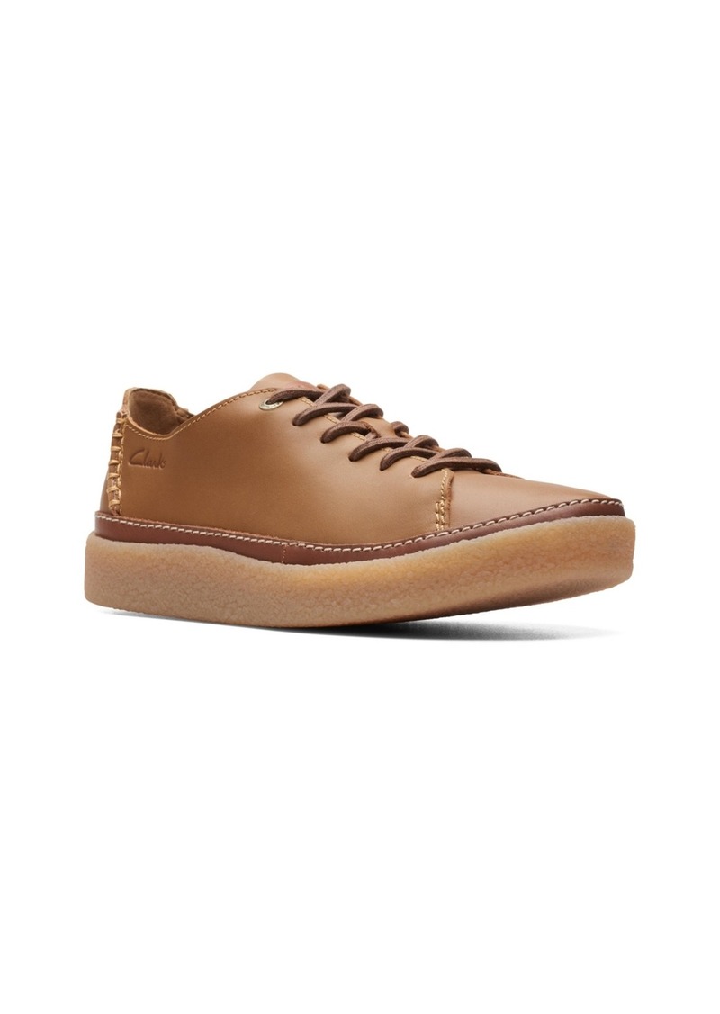 Clarks Men's Collection Oakpark Leather Low Top Casual Shoes - Tan Leather