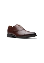 Clarks Men's Collection Whiddon Lace Up Oxford Dress Shoe - Mahogany Leather