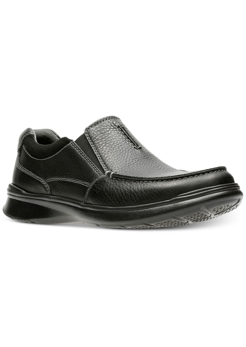 Clarks Men's Cotrell Free Leather Slip-Ons - Black Oily Leather