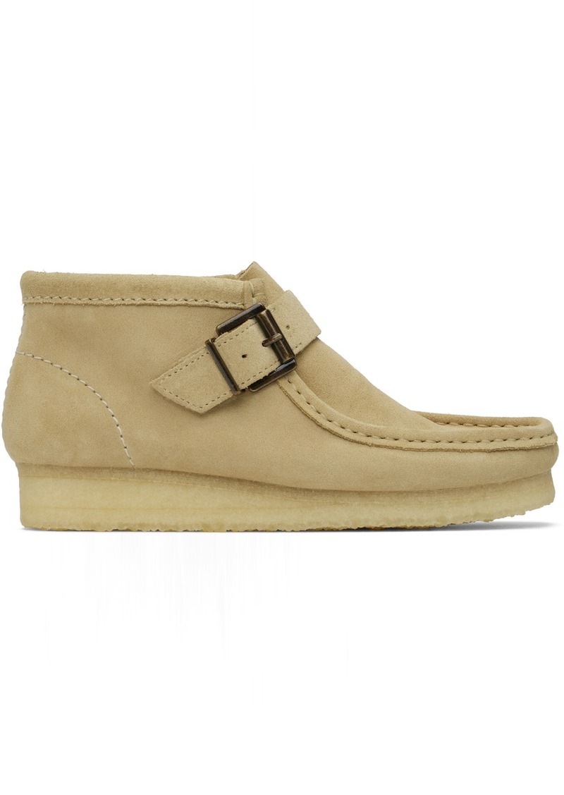 Clarks Originals Beige Wallabee Buckle Boots