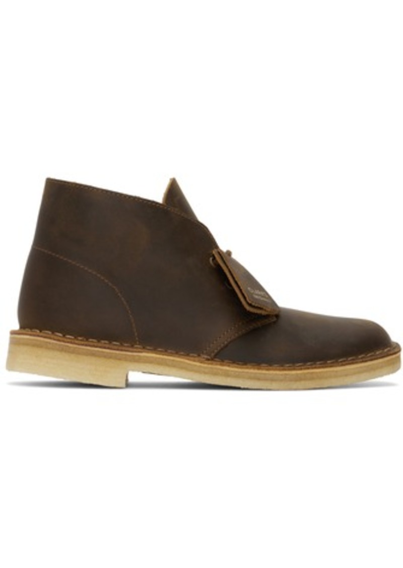 Clarks Originals Brown Waxed Leather Desert Boots