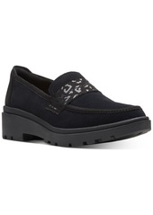 Clarks Women's Calla Ease Slip-On Loafer Flats - Black Leather