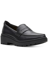 Clarks Women's Calla Ease Slip-On Loafer Flats - Black Leather